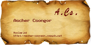 Ascher Csongor névjegykártya